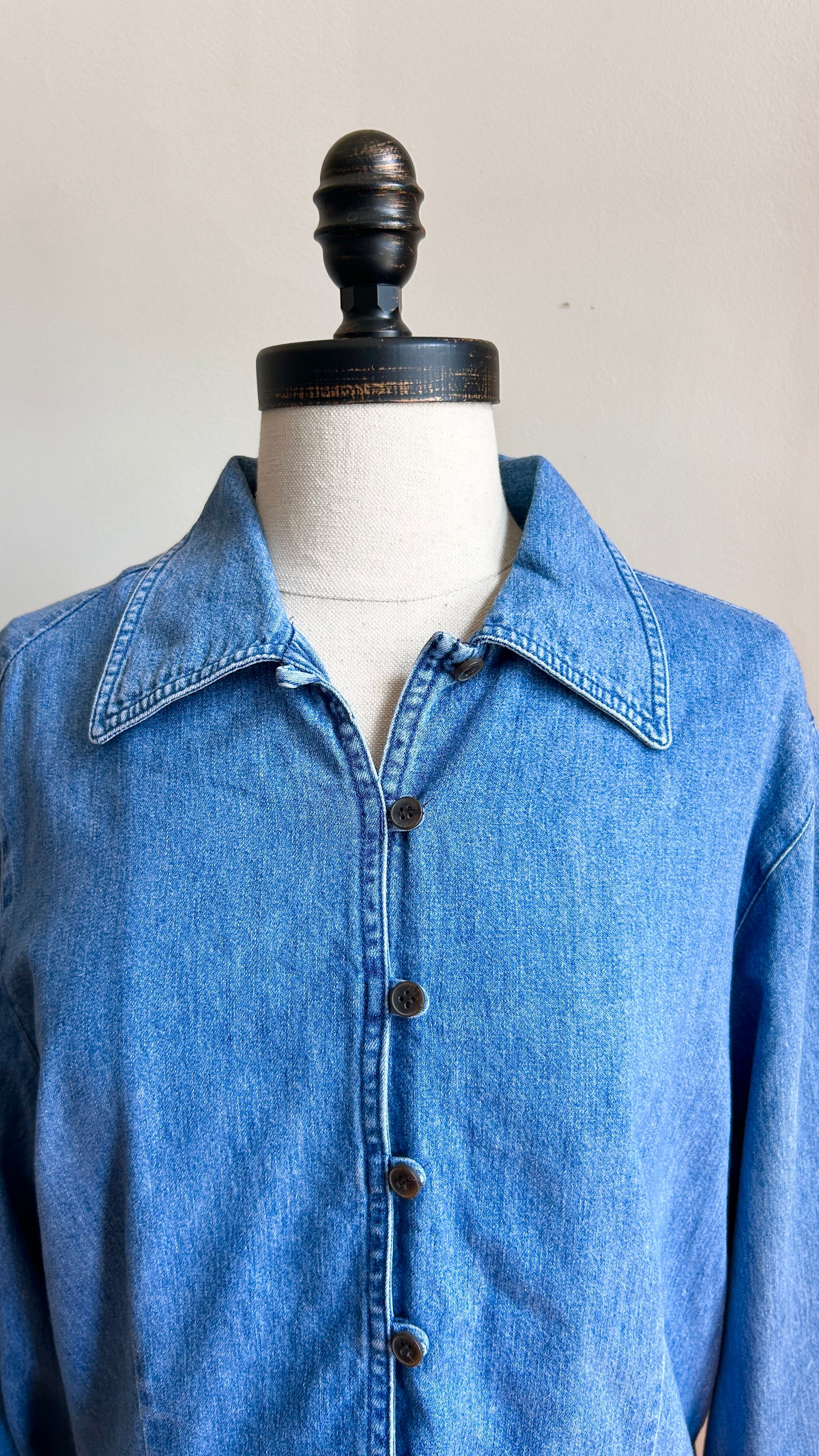 1990s denim button-down top, sz. large/XL