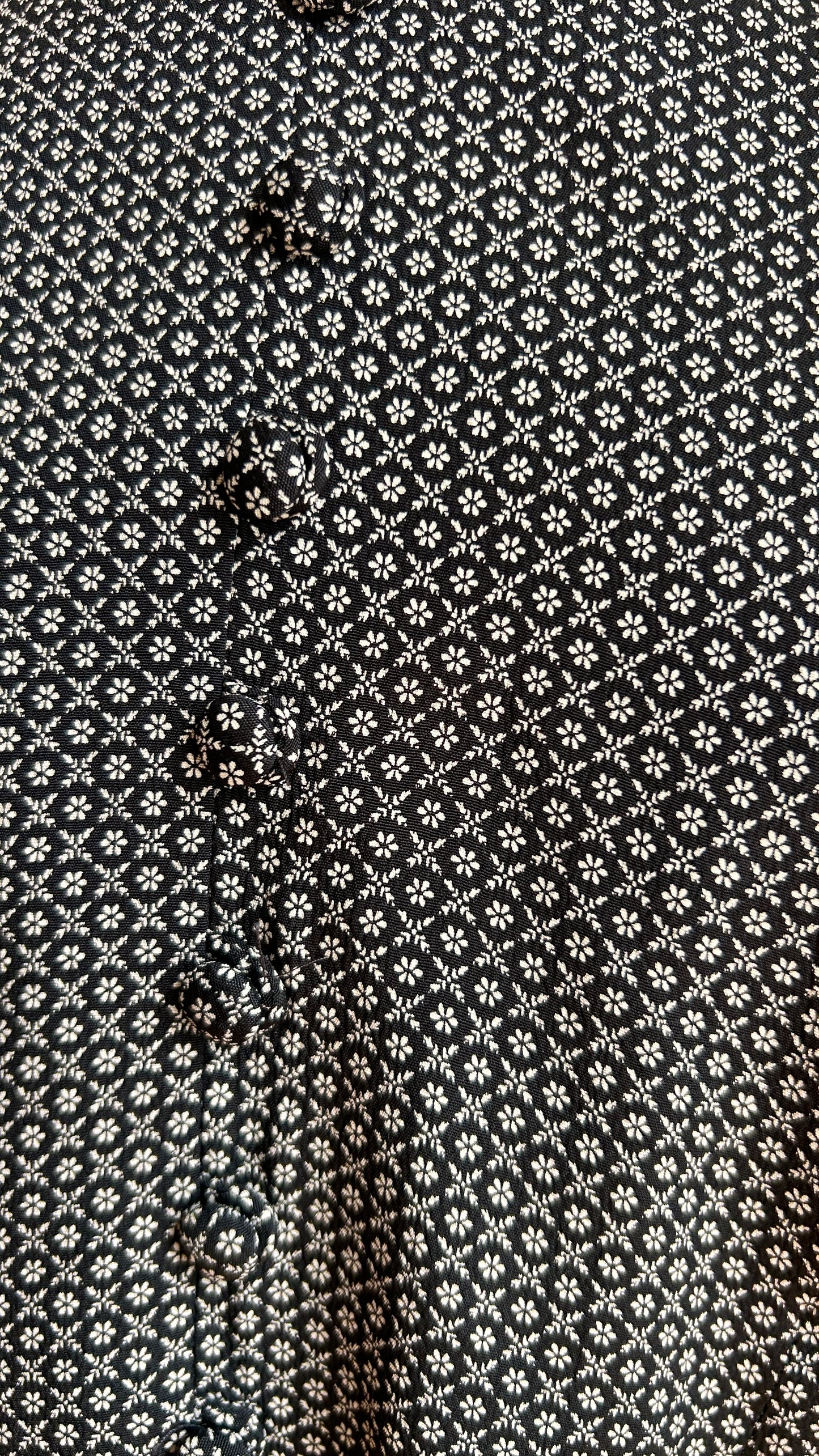 1990s layered black + white patterned maxi dress, sz. small