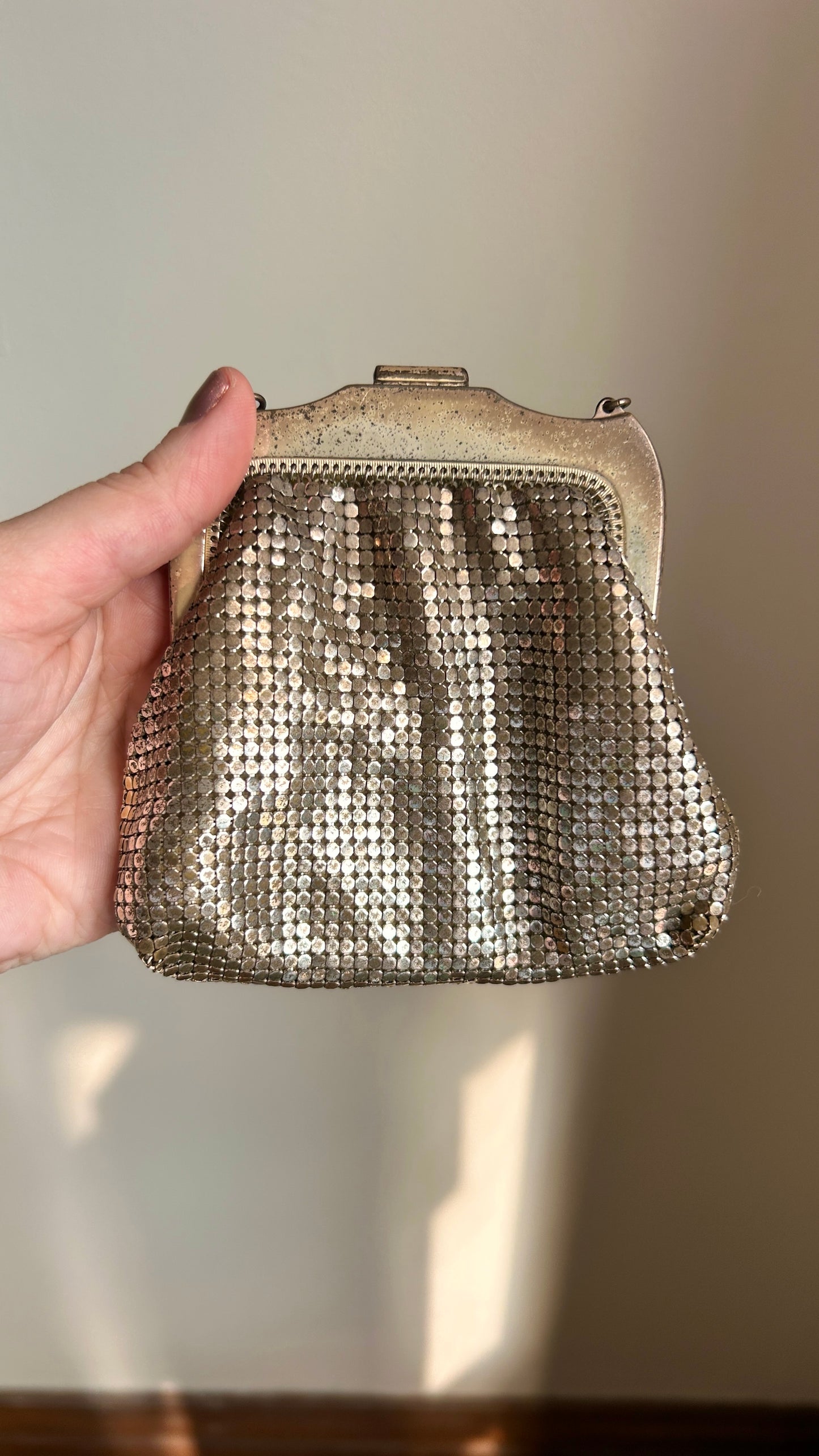 1940s silver mesh mini bag