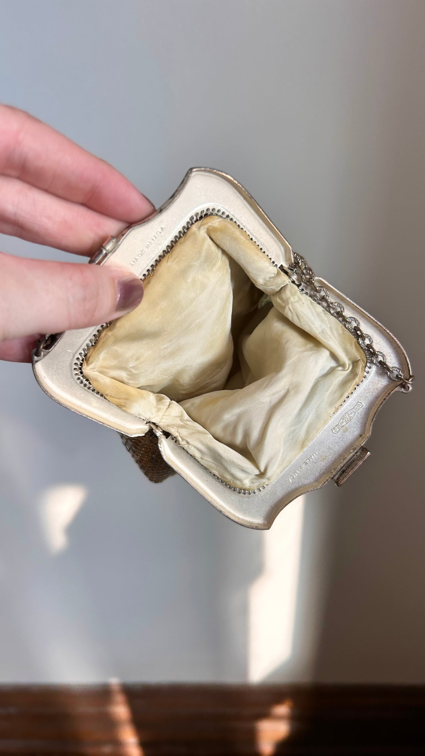 1940s silver mesh mini bag