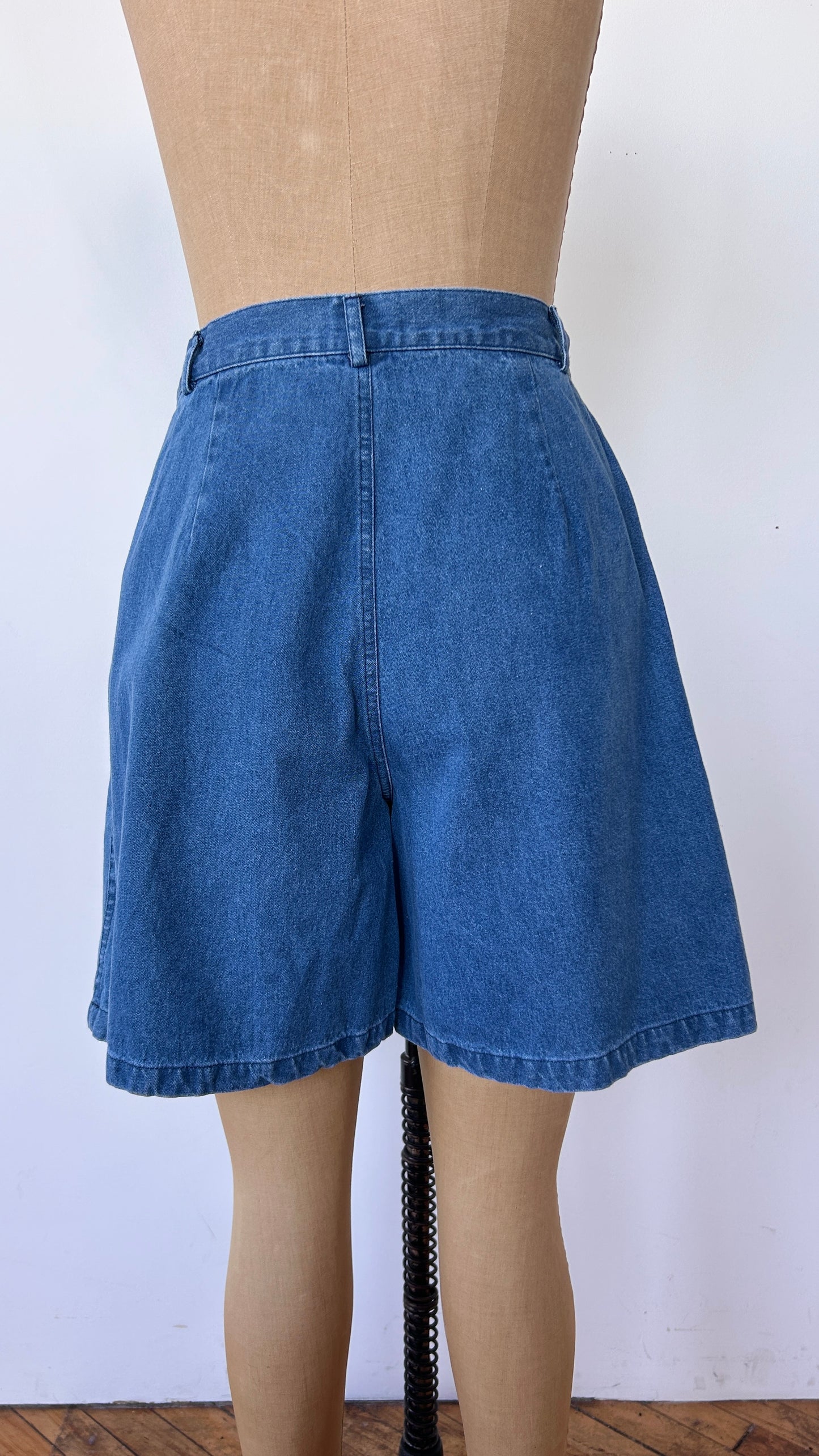 1990s denim mini skort, sz. medium