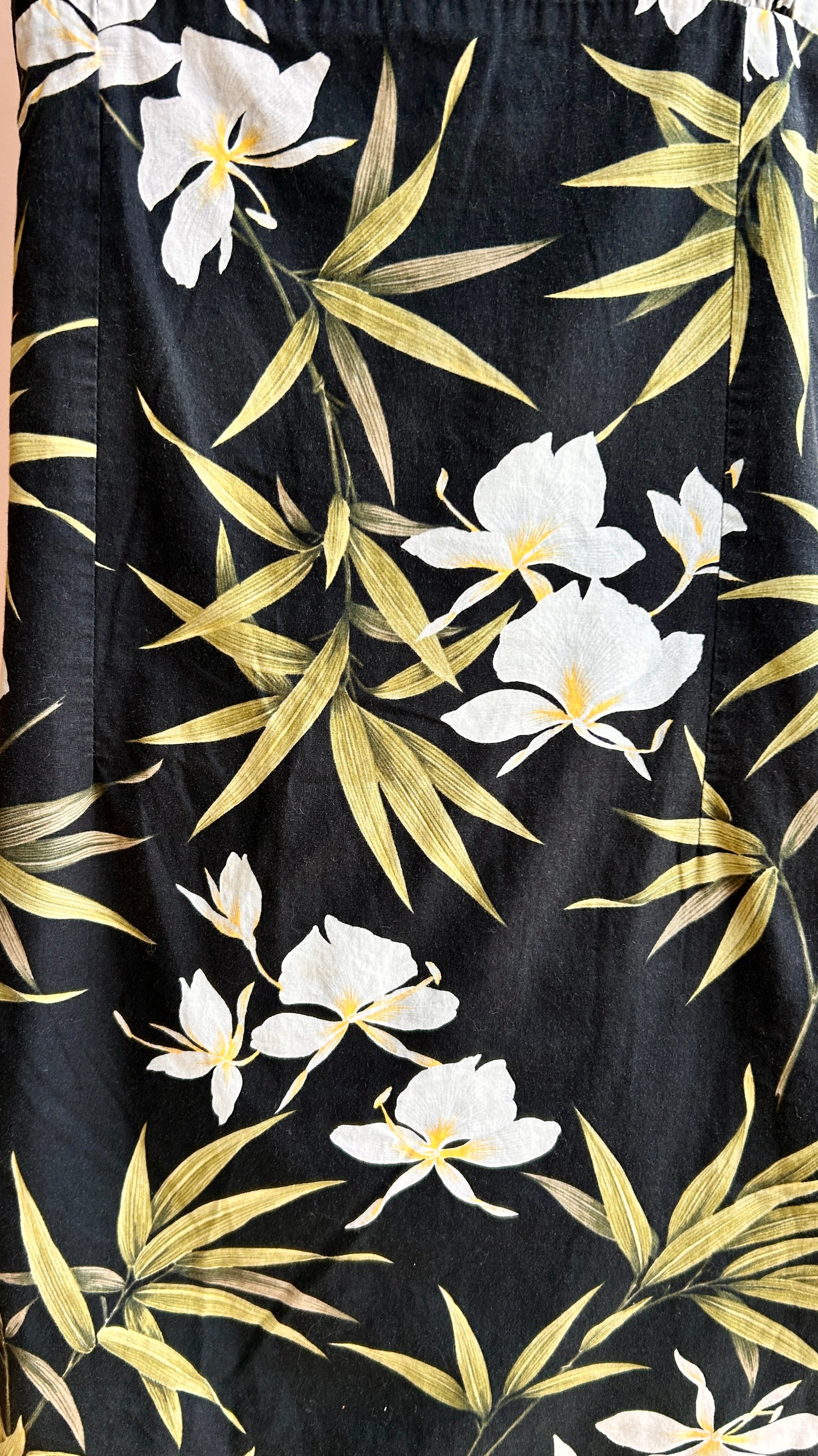 1990s black tropical floral mini dress, sz. medium