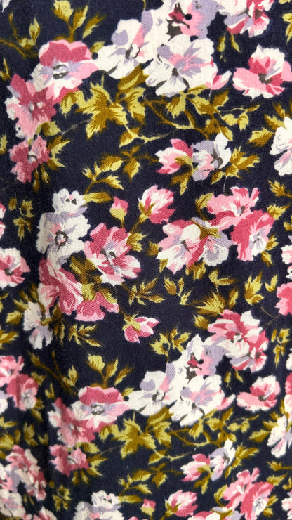 1980s navy floral mini dress, sz. medium