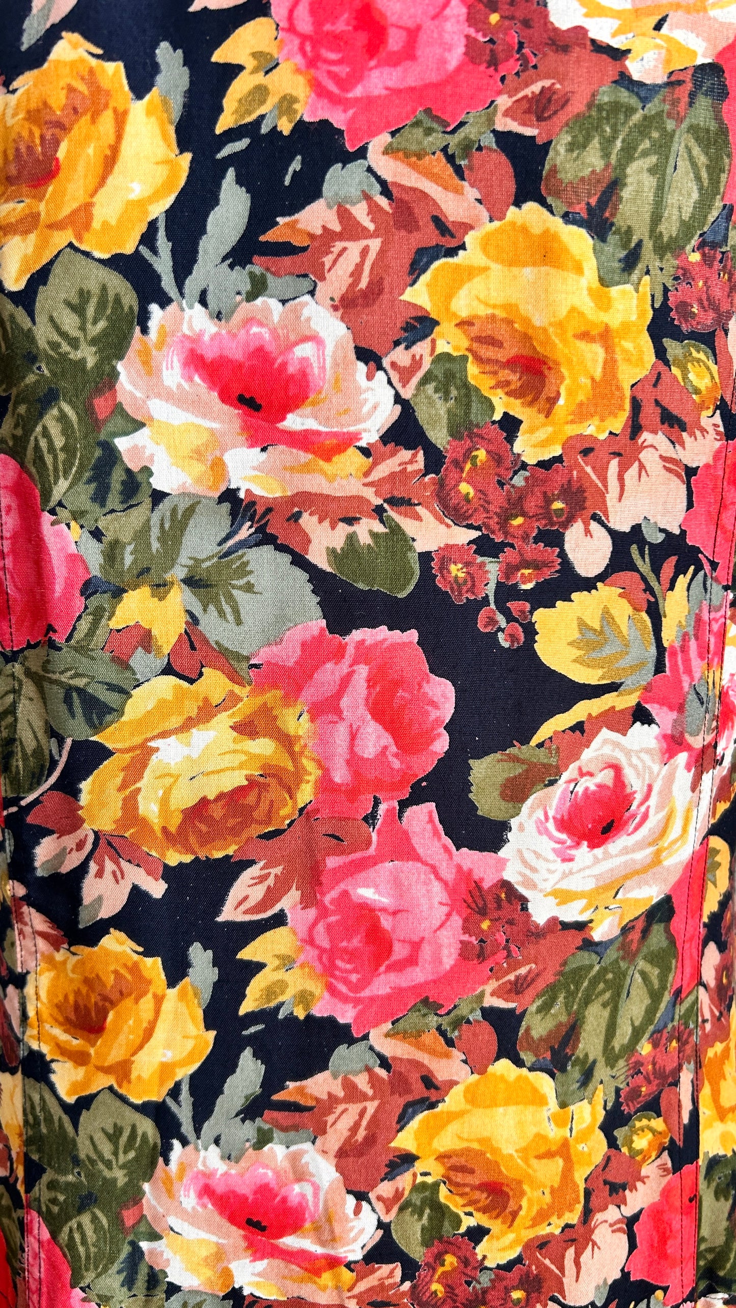 1990s floral drop waist maxi dress, sz. small