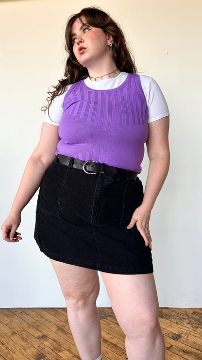 1970s purple knit tank top, sz. medium