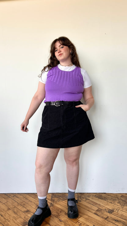 1970s purple knit tank top, sz. medium