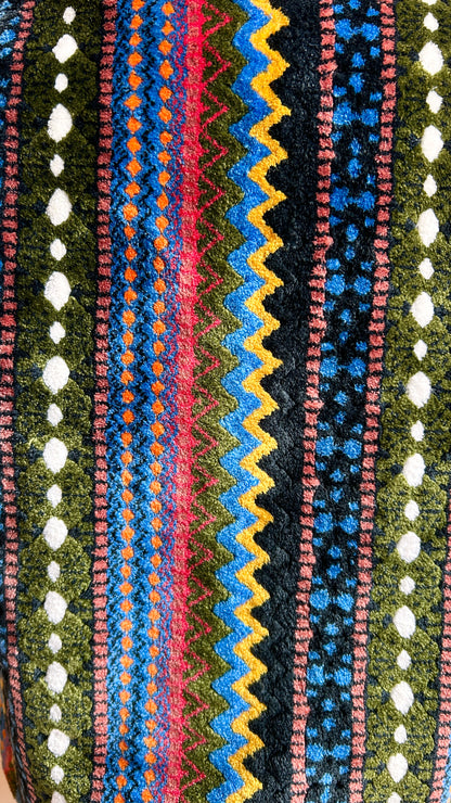 1970s multicolor patterned terry cloth vest, sz. medium/large
