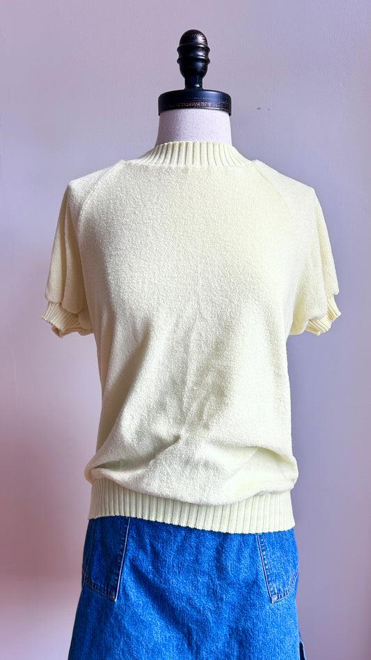 1970s yellow terry cloth top, sz. medium/large