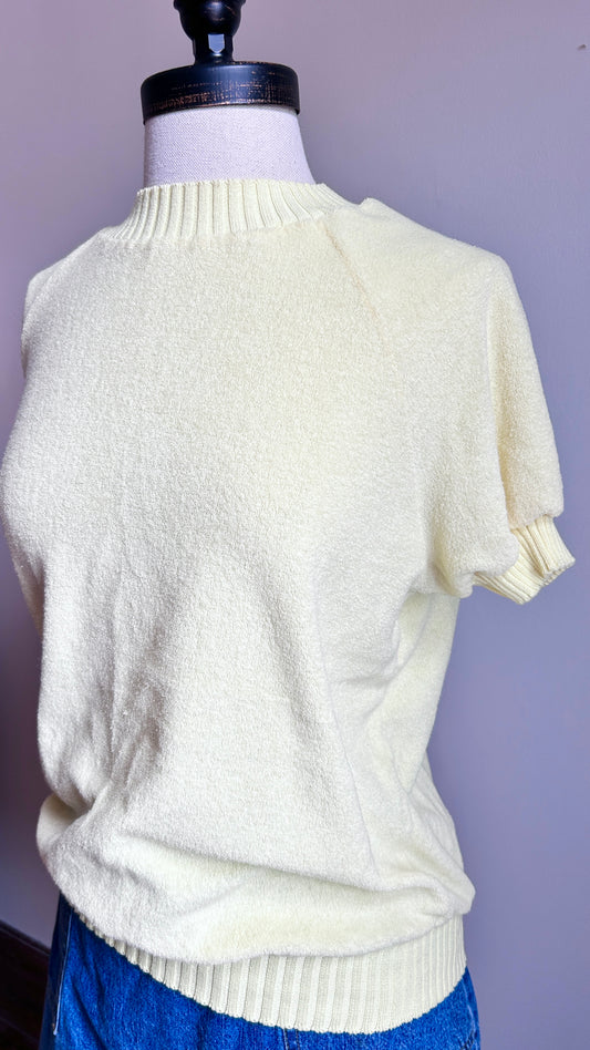 1970s yellow terry cloth top, sz. medium/large