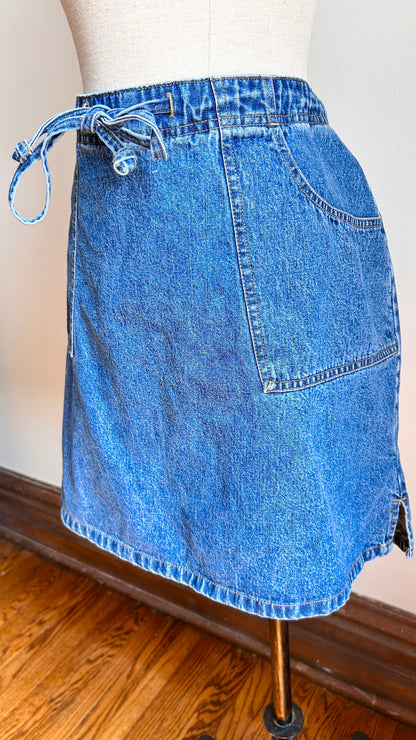 1990s denim mini skort, sz. large