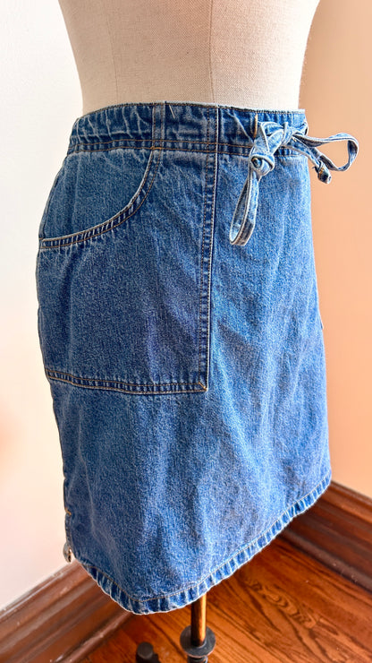 1990s denim mini skort, sz. large