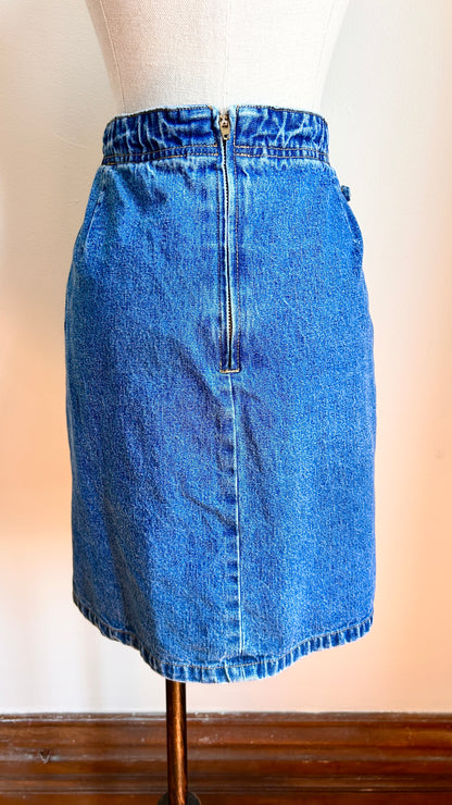 1990s denim mini skort, sz. large