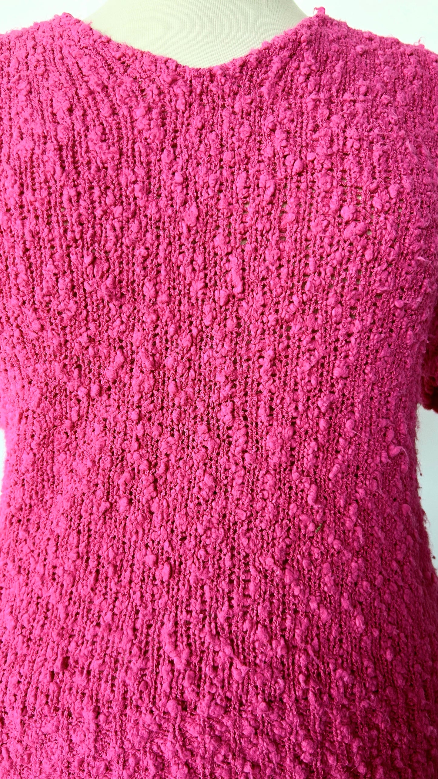 1990s pink knit sweater top, sz. large/XL