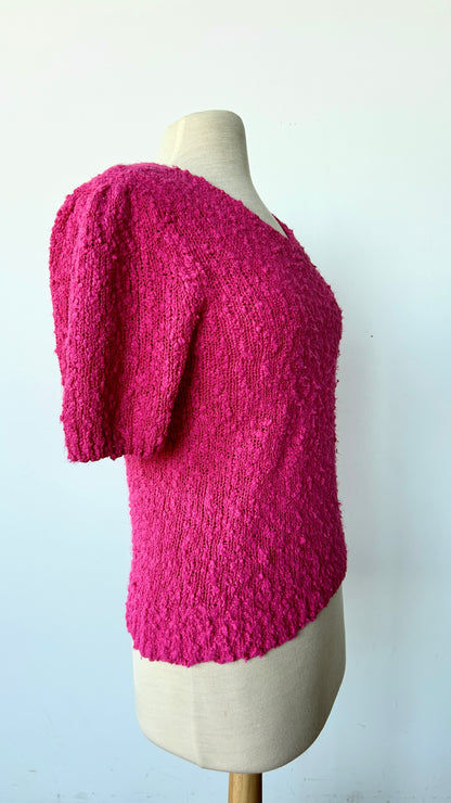 1990s pink knit sweater top, sz. large/XL