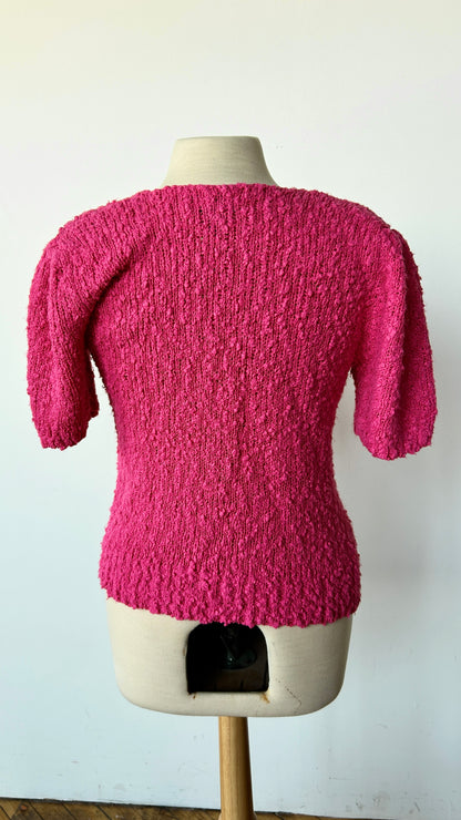 1990s pink knit sweater top, sz. large/XL