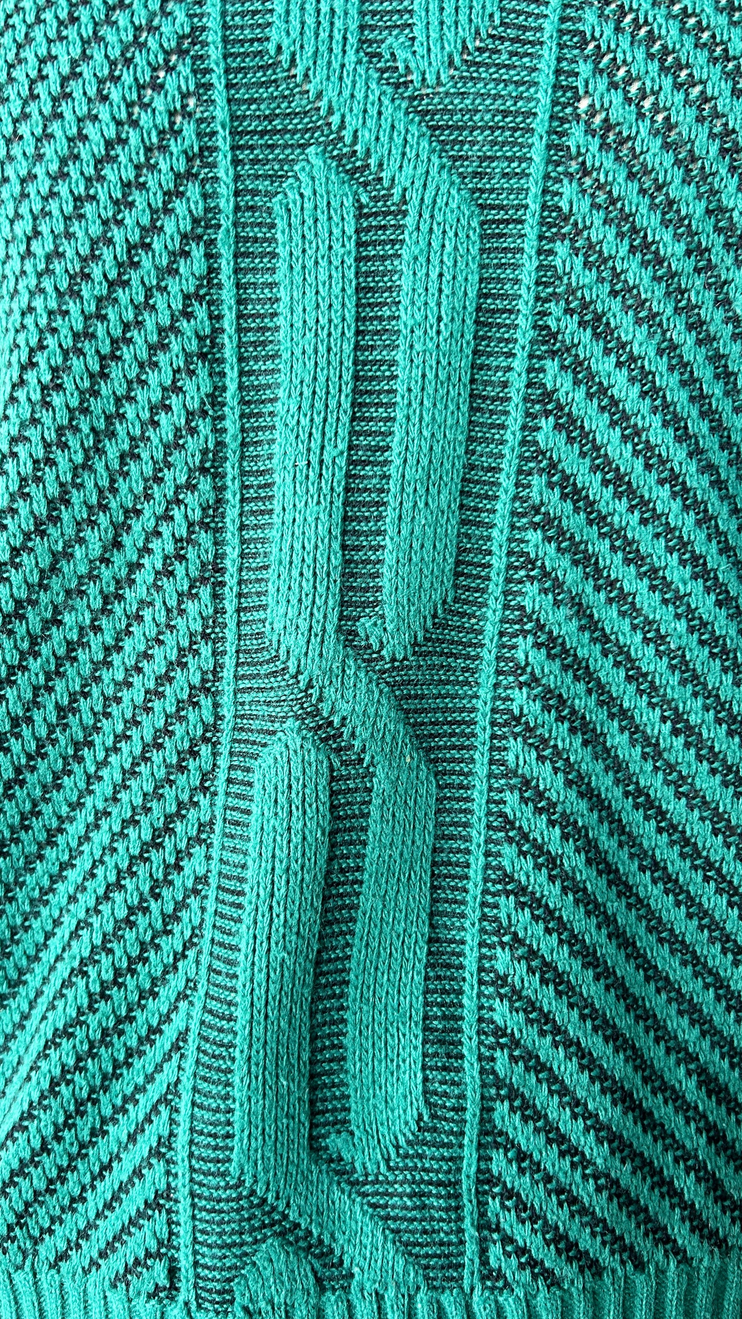 1990s teal cable knit sweater, sz. 1X/2X