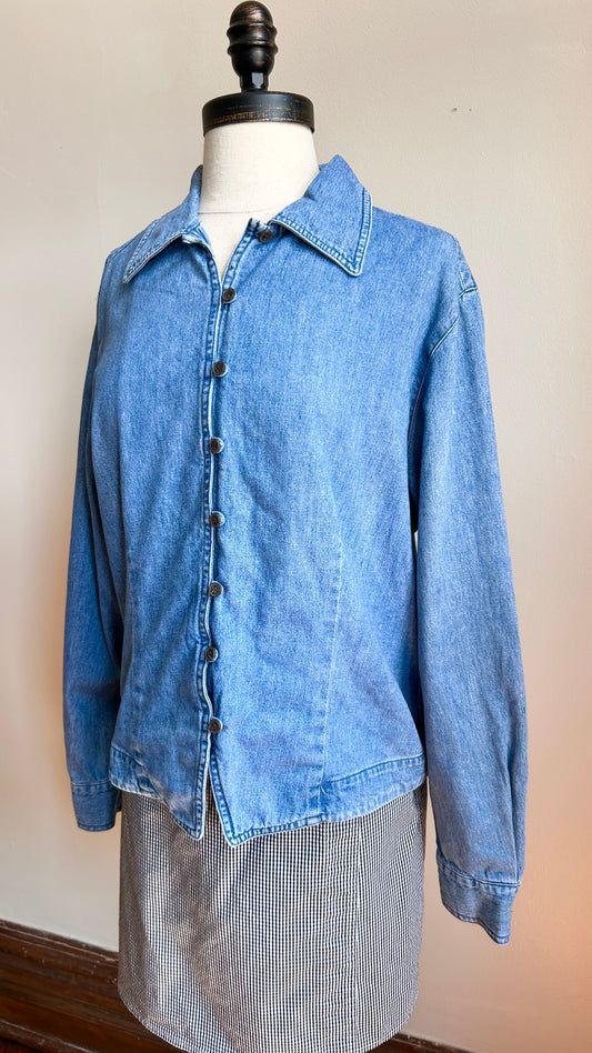 1990s denim button-down top, sz. large/XL
