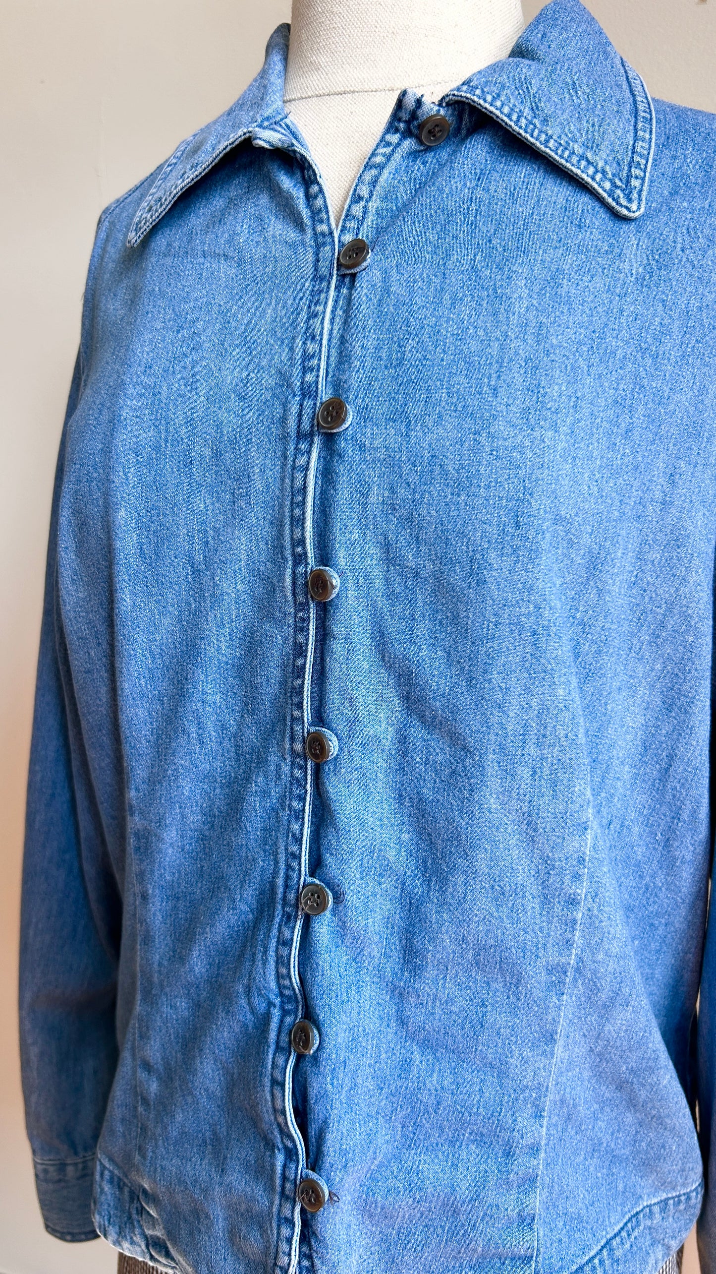 1990s denim button-down top, sz. large/XL
