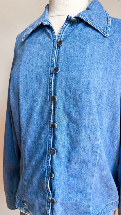 1990s denim button-down top, sz. large/XL