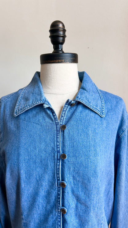 1990s denim button-down top, sz. large/XL