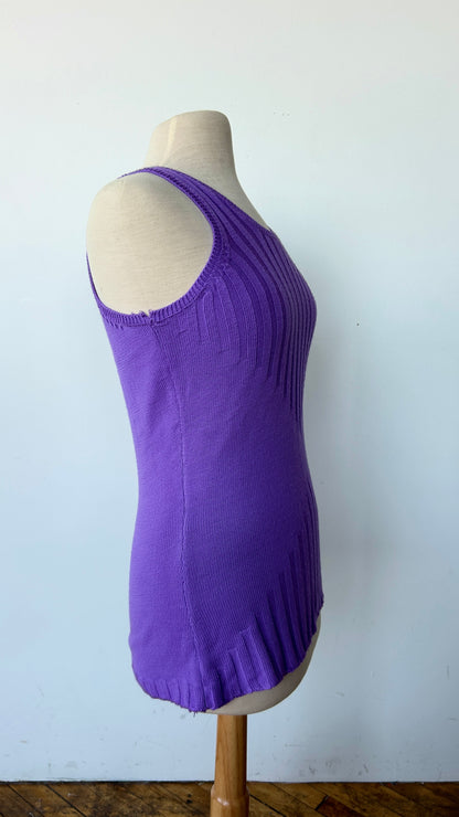 1970s purple knit tank top, sz. medium