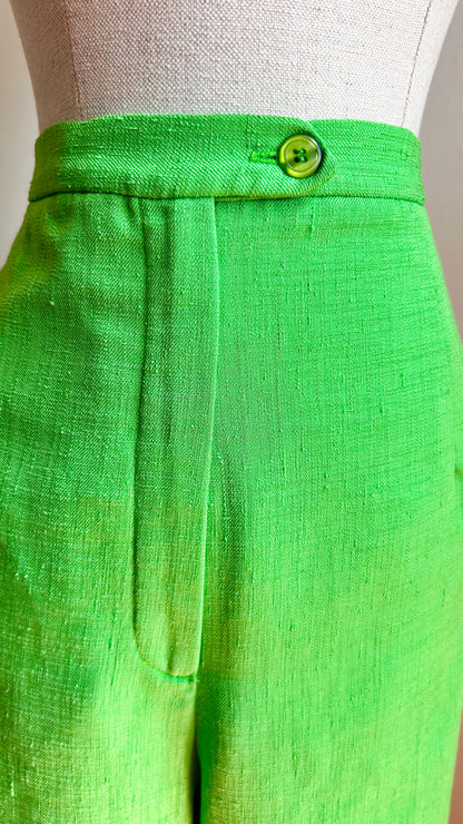 1980s electric green high-waisted shorts, sz. medium/large