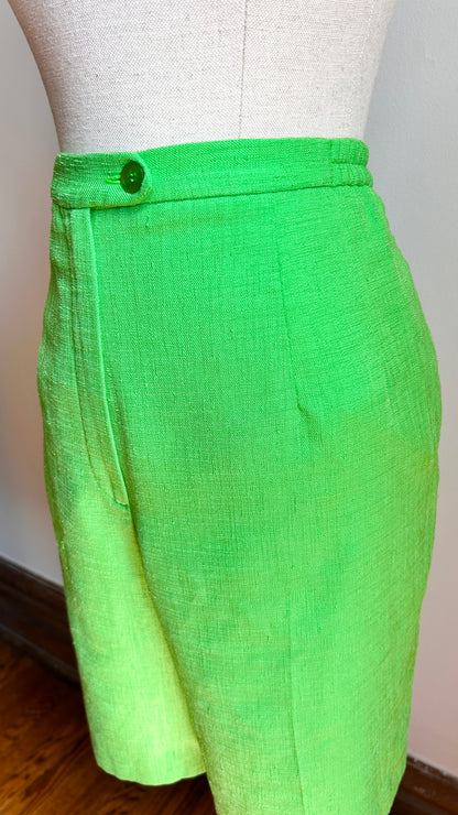 1980s electric green high-waisted shorts, sz. medium/large