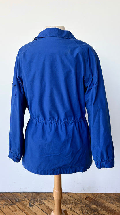 1990s cornflower blue parka jacket, sz. large/XL