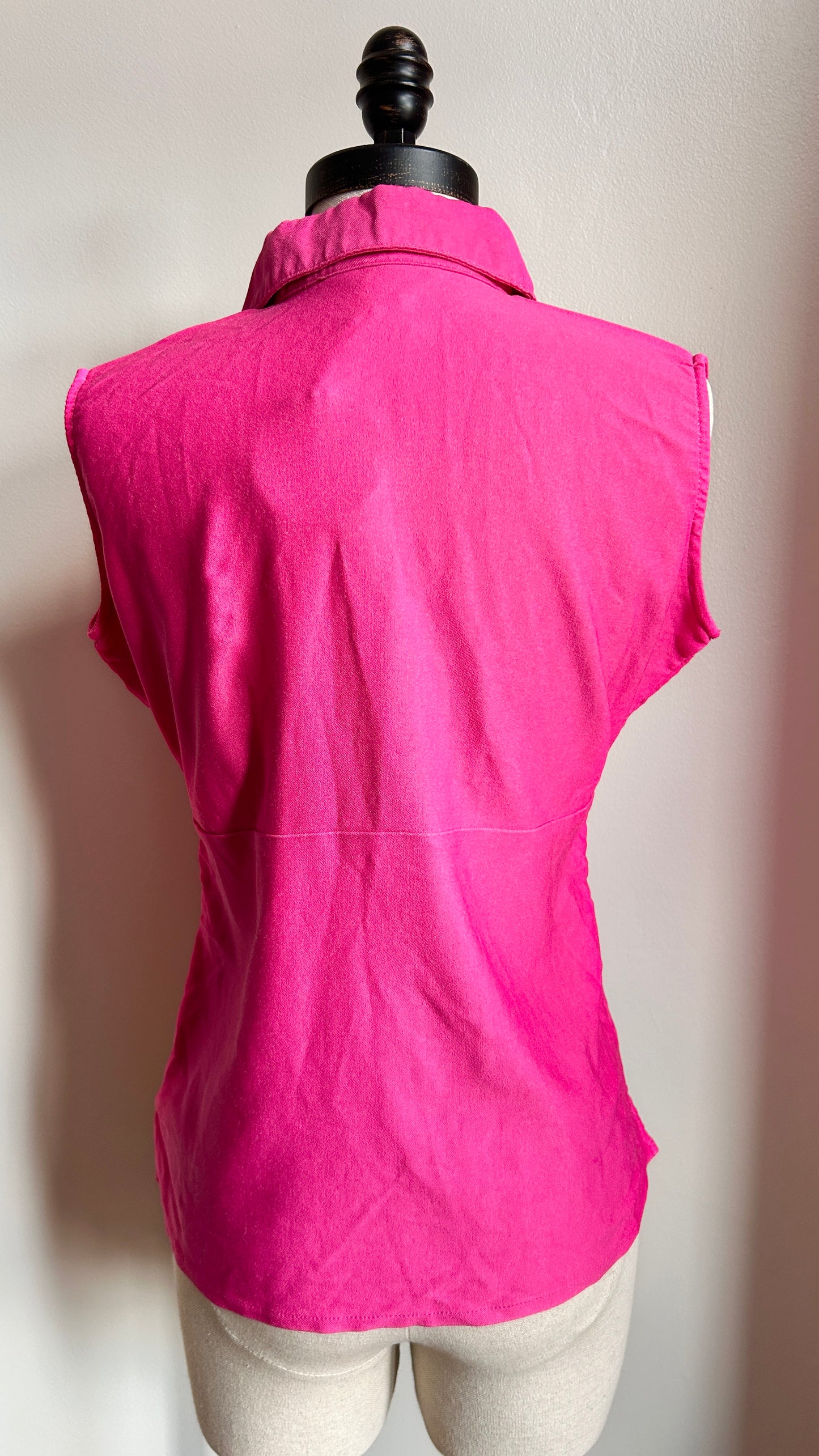 1990s pink v-neck tank top, sz. medium/large
