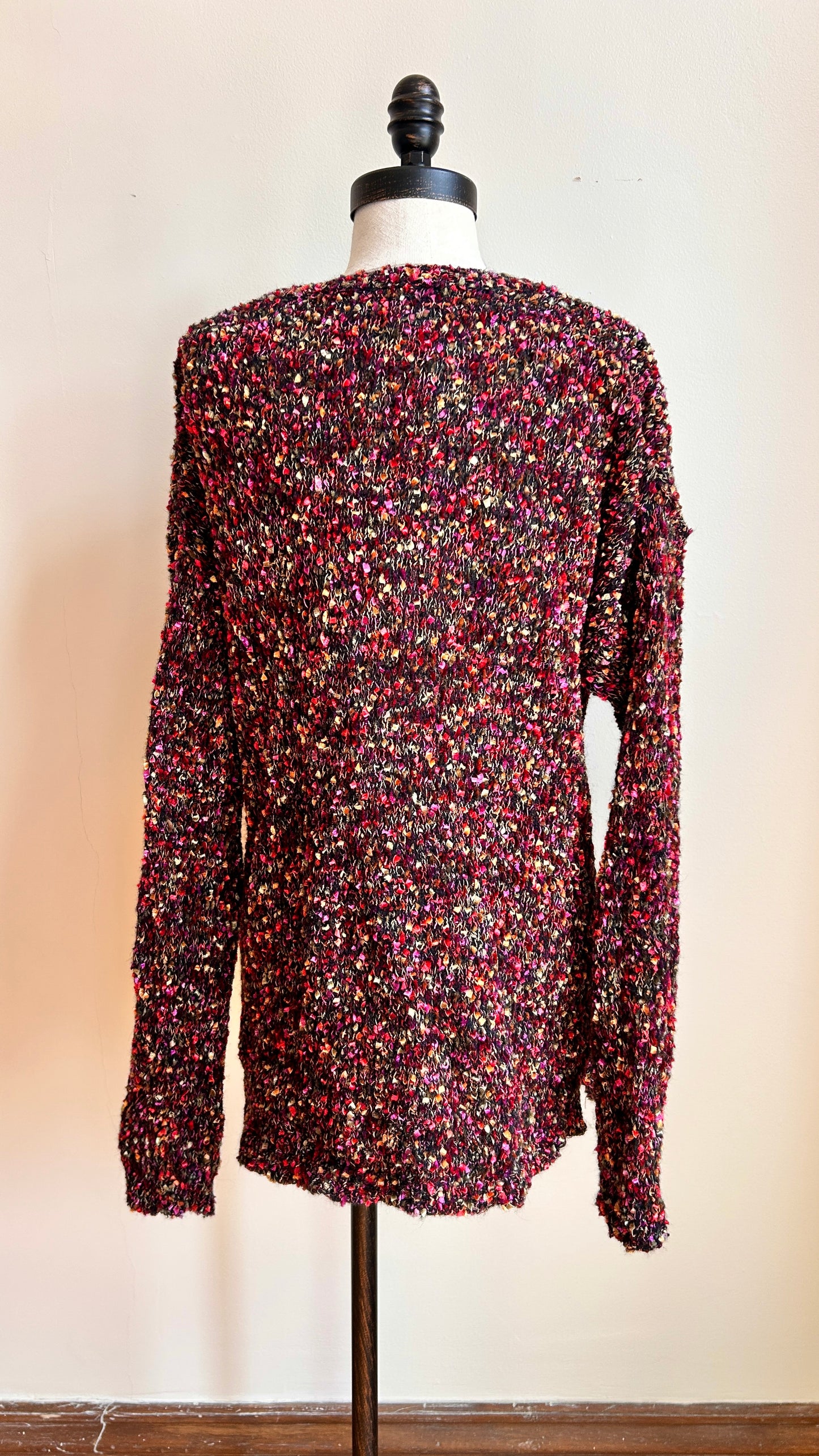 1990s black speckled knit sweater, sz. 1X