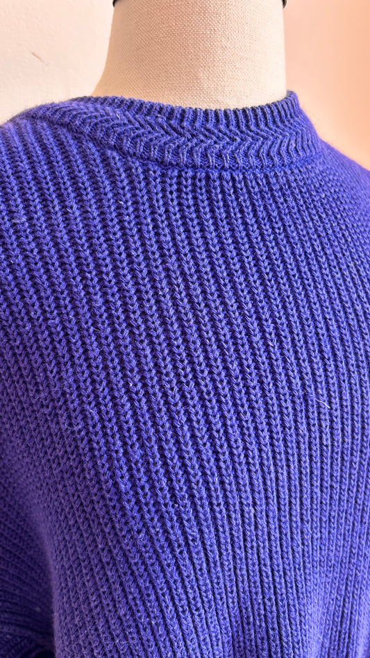 1990s indigo knit longline sweater, sz. XL