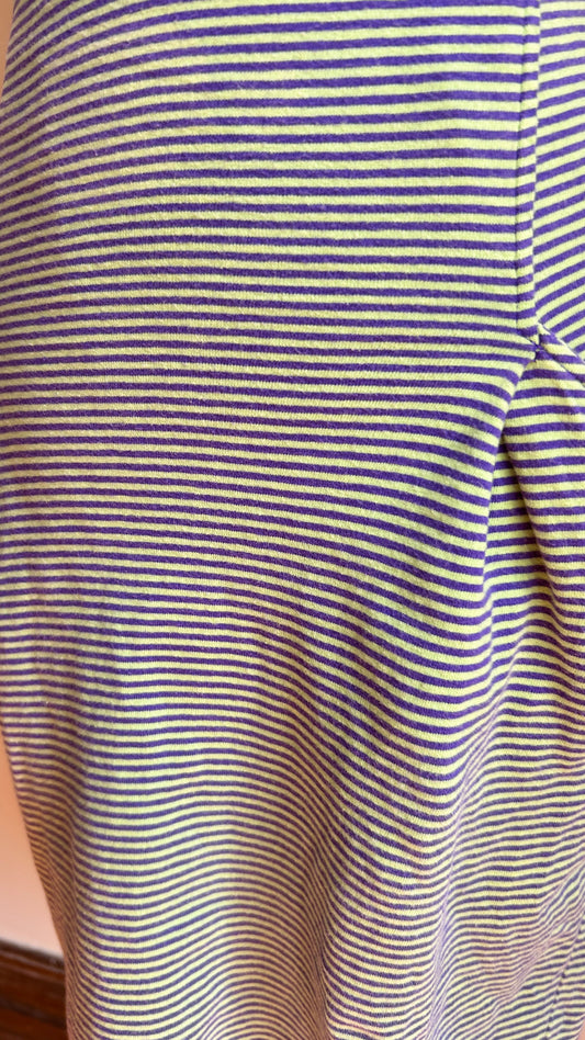 1980s tee + striped suspenders skirt set, sz. small