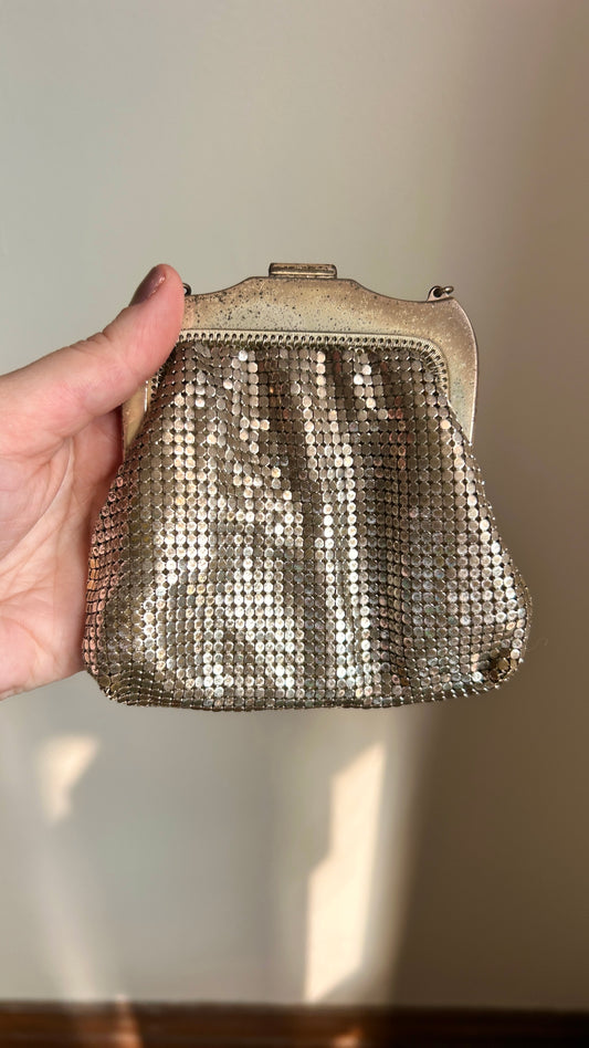 1940s silver mesh mini bag