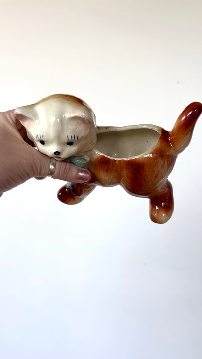 vintage ceramic kitten planter