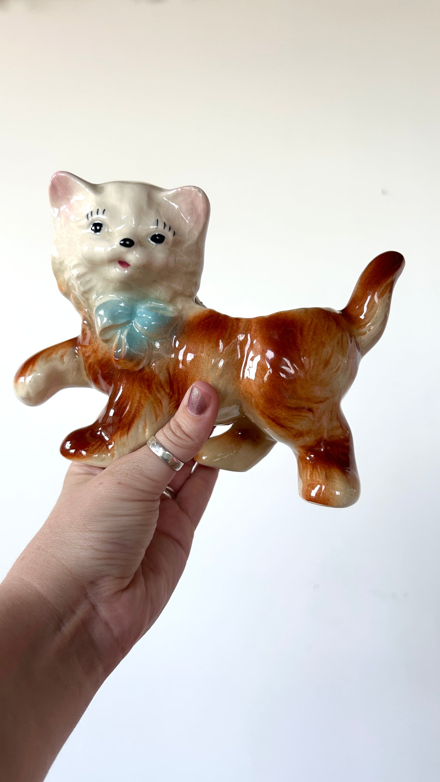 vintage ceramic kitten planter