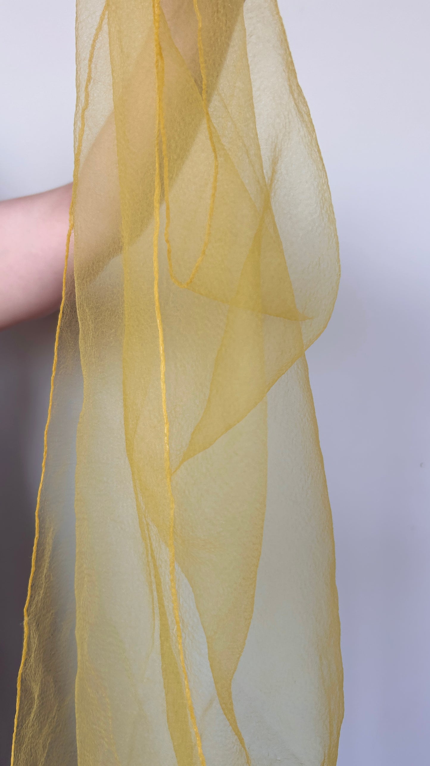 vintage sheer yellow square scarf