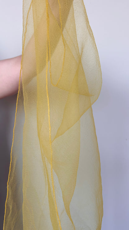 vintage sheer yellow square scarf