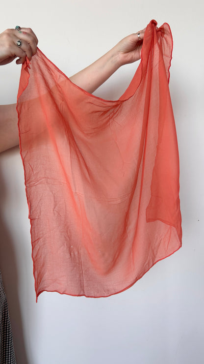 vintage coral square scarf