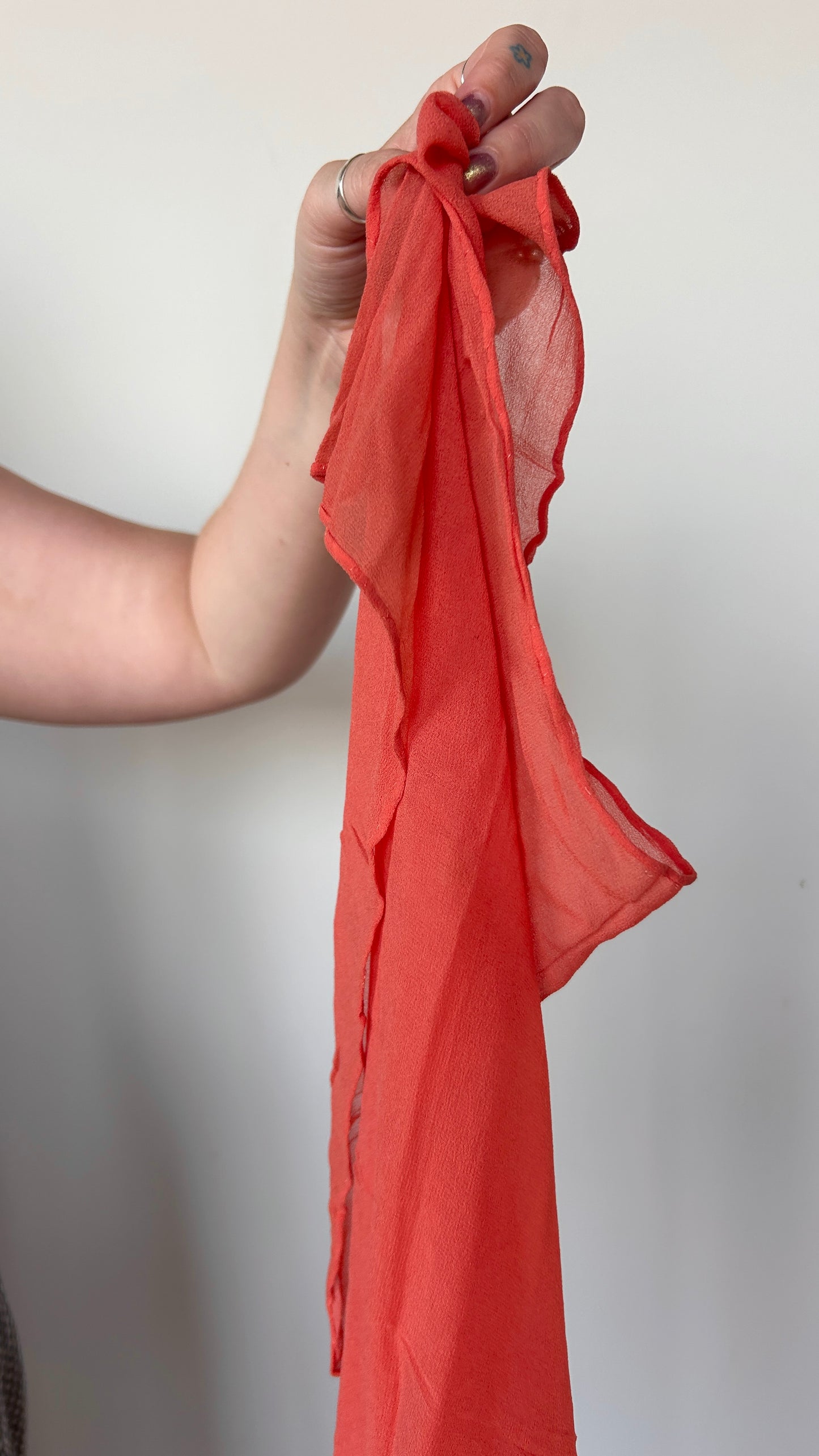 vintage coral square scarf