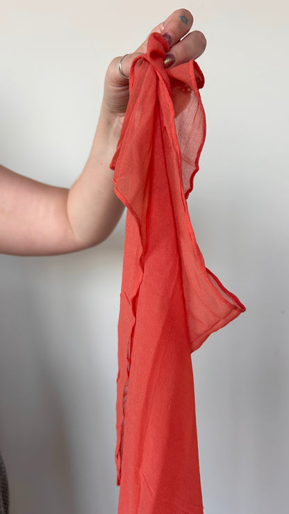 vintage coral square scarf