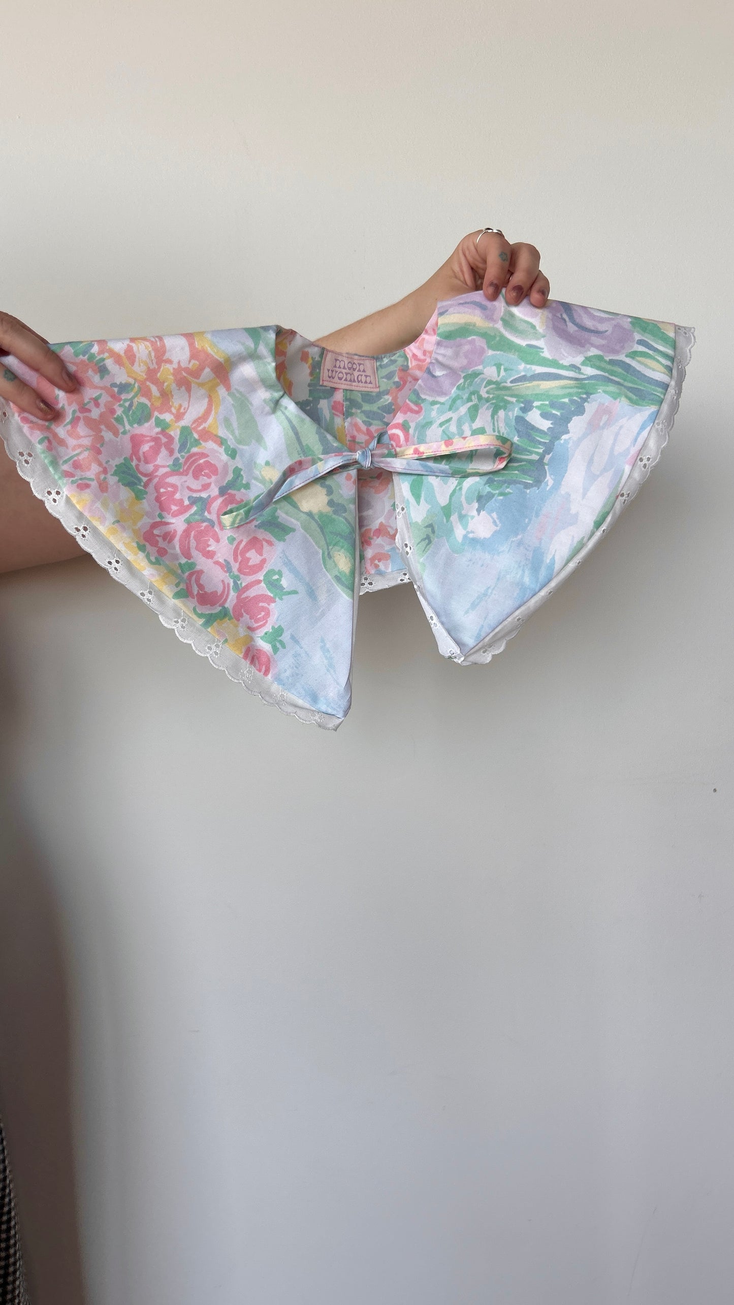 reworked pastel floral detachable collar