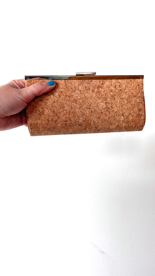 vintage cork clutch bag