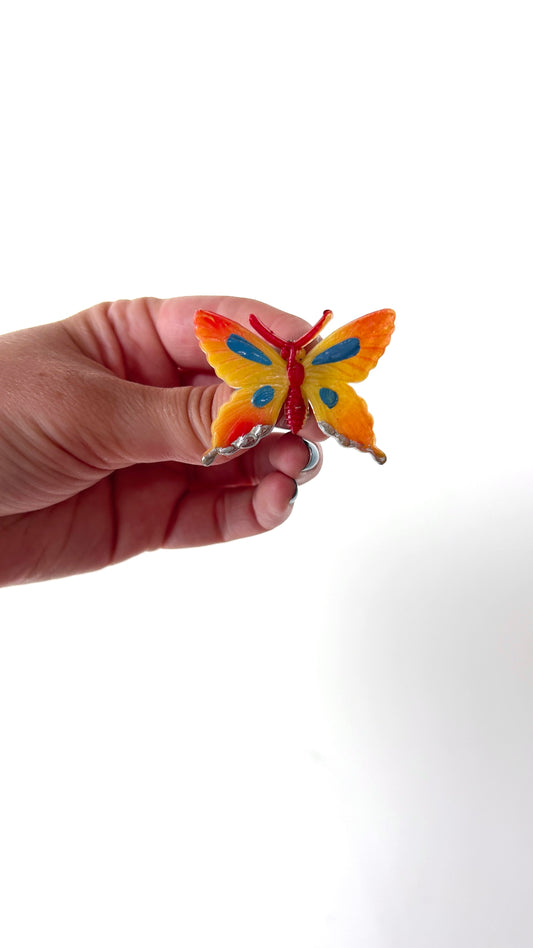 vintage yellow butterfly pin