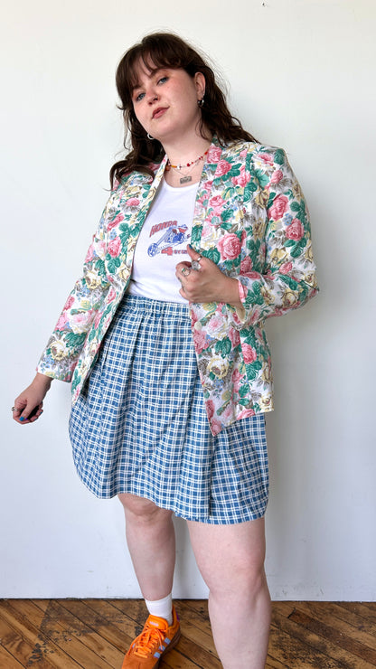 1980s pastel floral blazer, sz. large