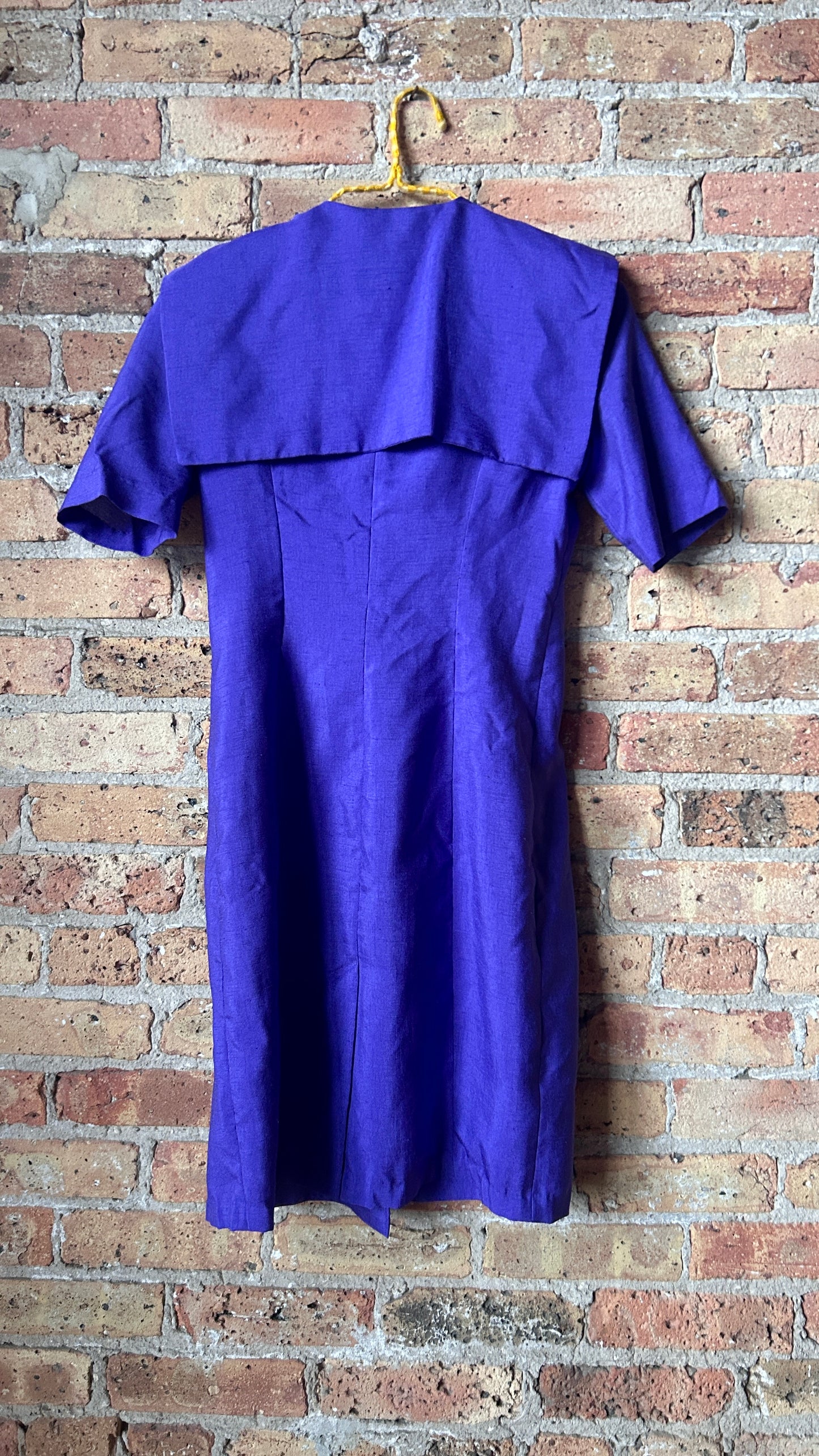 1980s purple double-breasted mini dress, sz. small