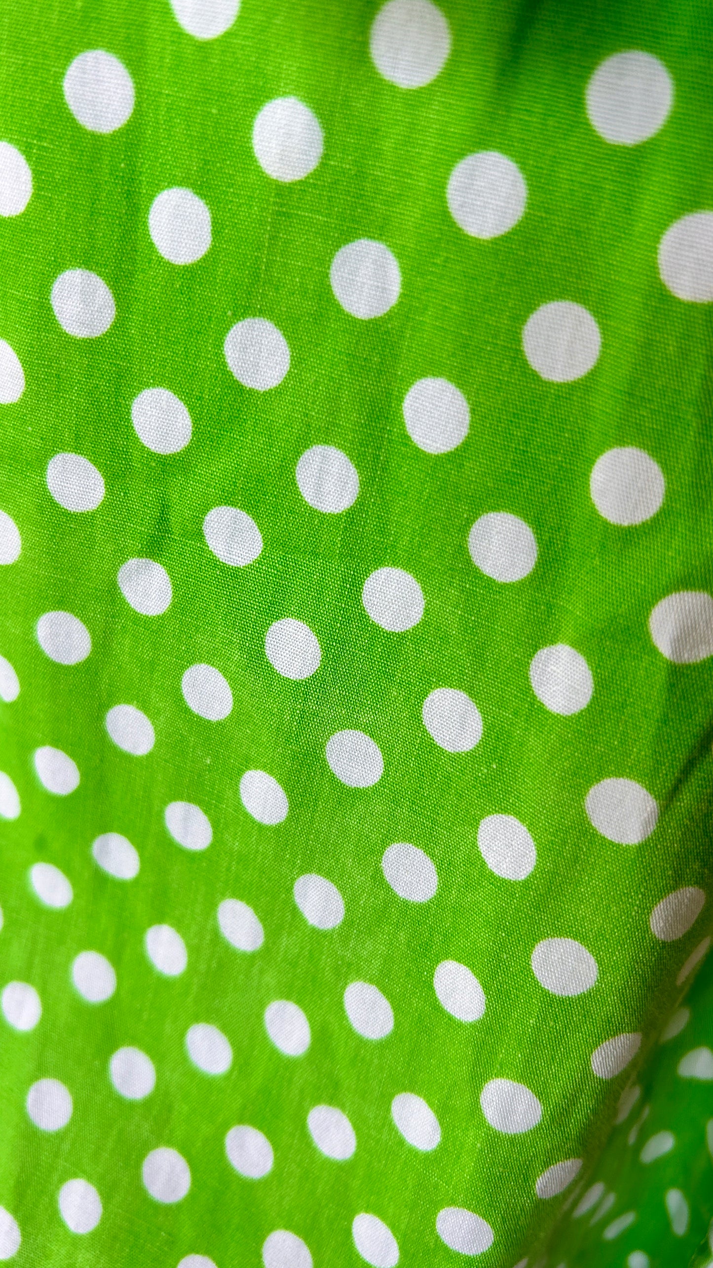 1960s lime green polka dot robe, sz. medium