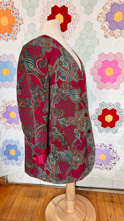 1990s red paisley blazer, sz. 2X