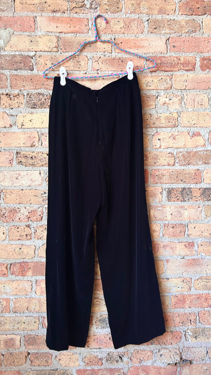 1990s black velvet trousers, sz. small