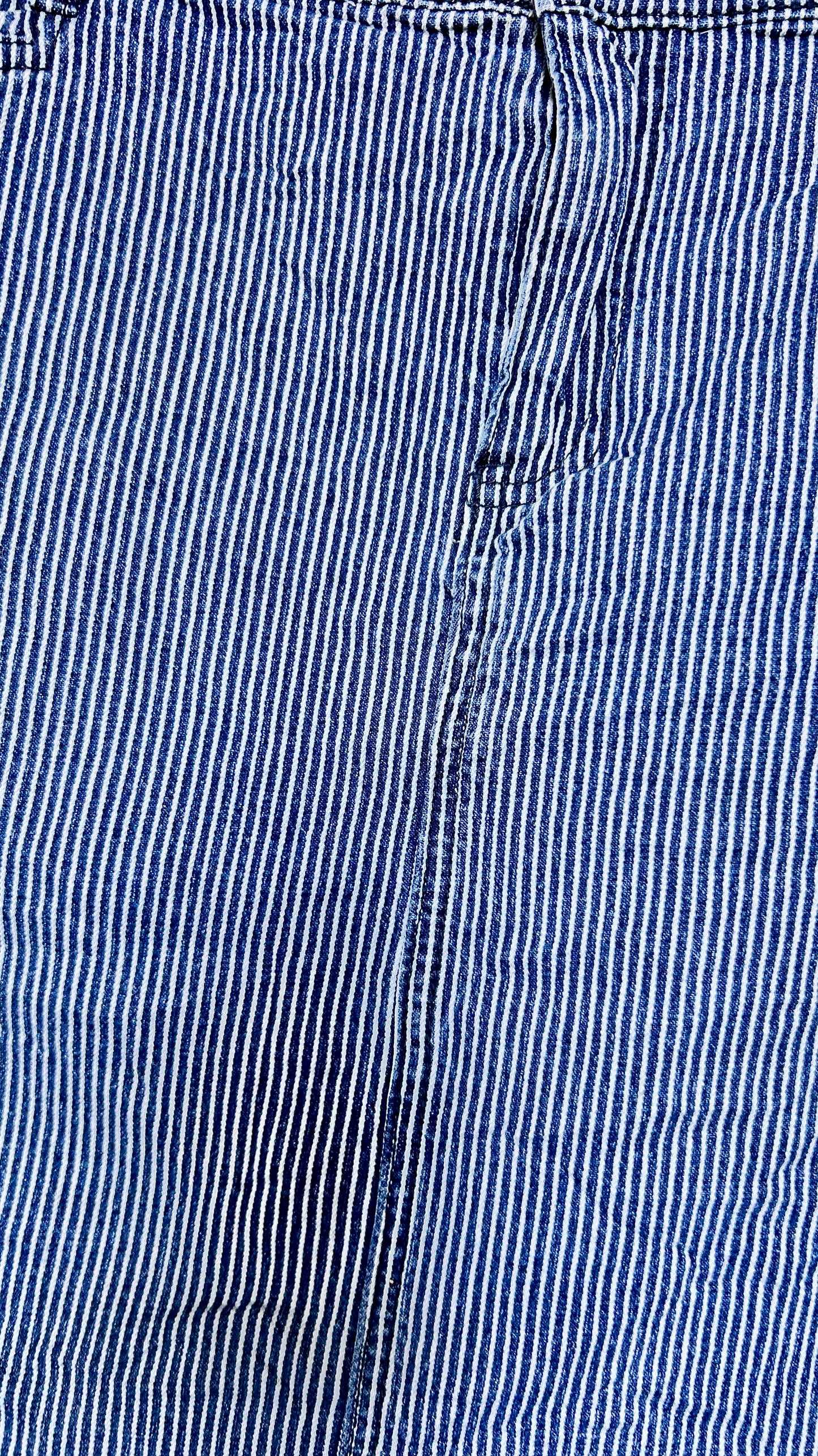 2000s striped denim mini skirt, sz. large