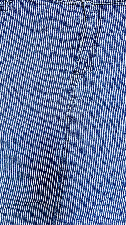 2000s striped denim mini skirt, sz. large